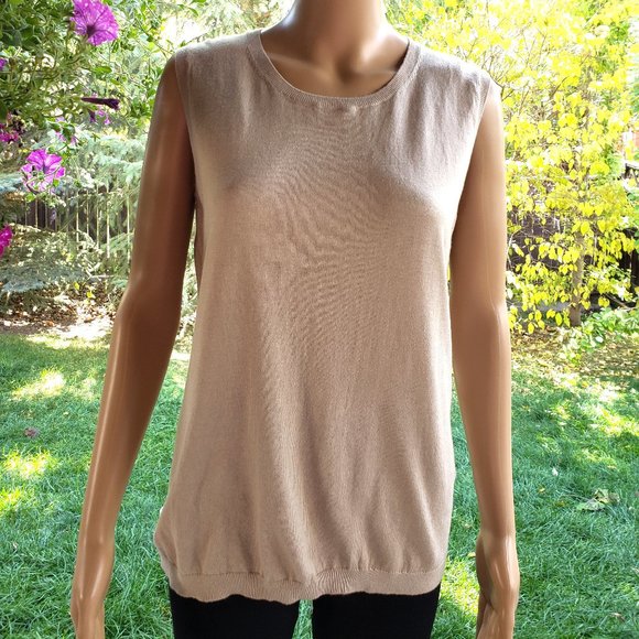 FACONNABLE, Silk/cashmere sleeveless beige colour vest - Picture 4 of 13